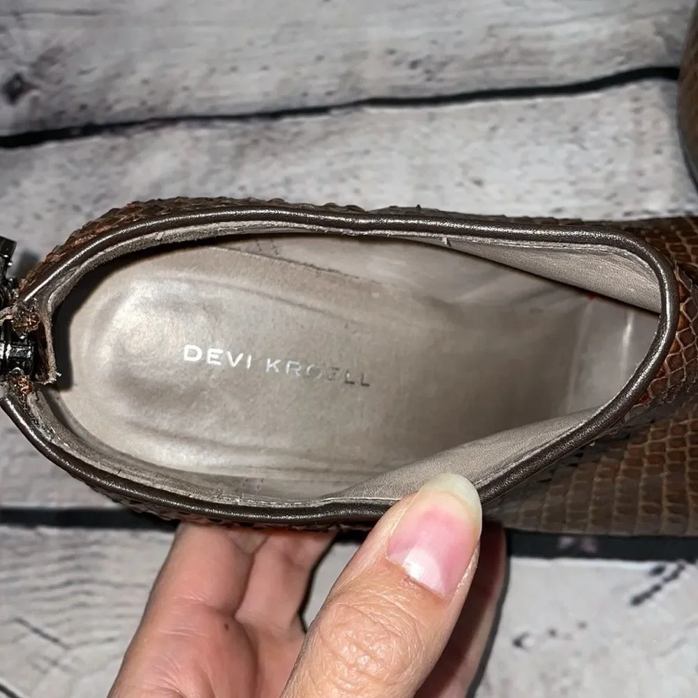 Brown Devi Kroell Snakeskin Booties - Picture 9 of 12